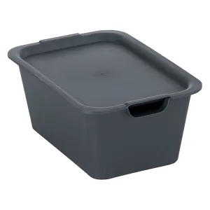 CAJA DE ALMACENAMIENTO CON TAPA, NEGRO