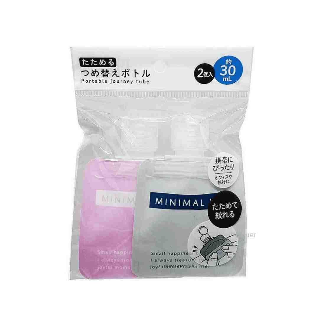 2 BOTELLAS PLEGABLES RECARGABLES DE 30 ML