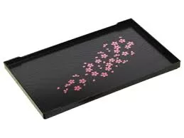 BANDEJA RECTANGULAR CON DISEÑO NEGRO