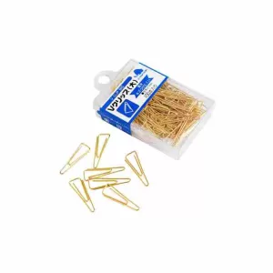 CLIPS PARA PAPEL EN FORMA DE V, COLOR DORADO, 20PC'S