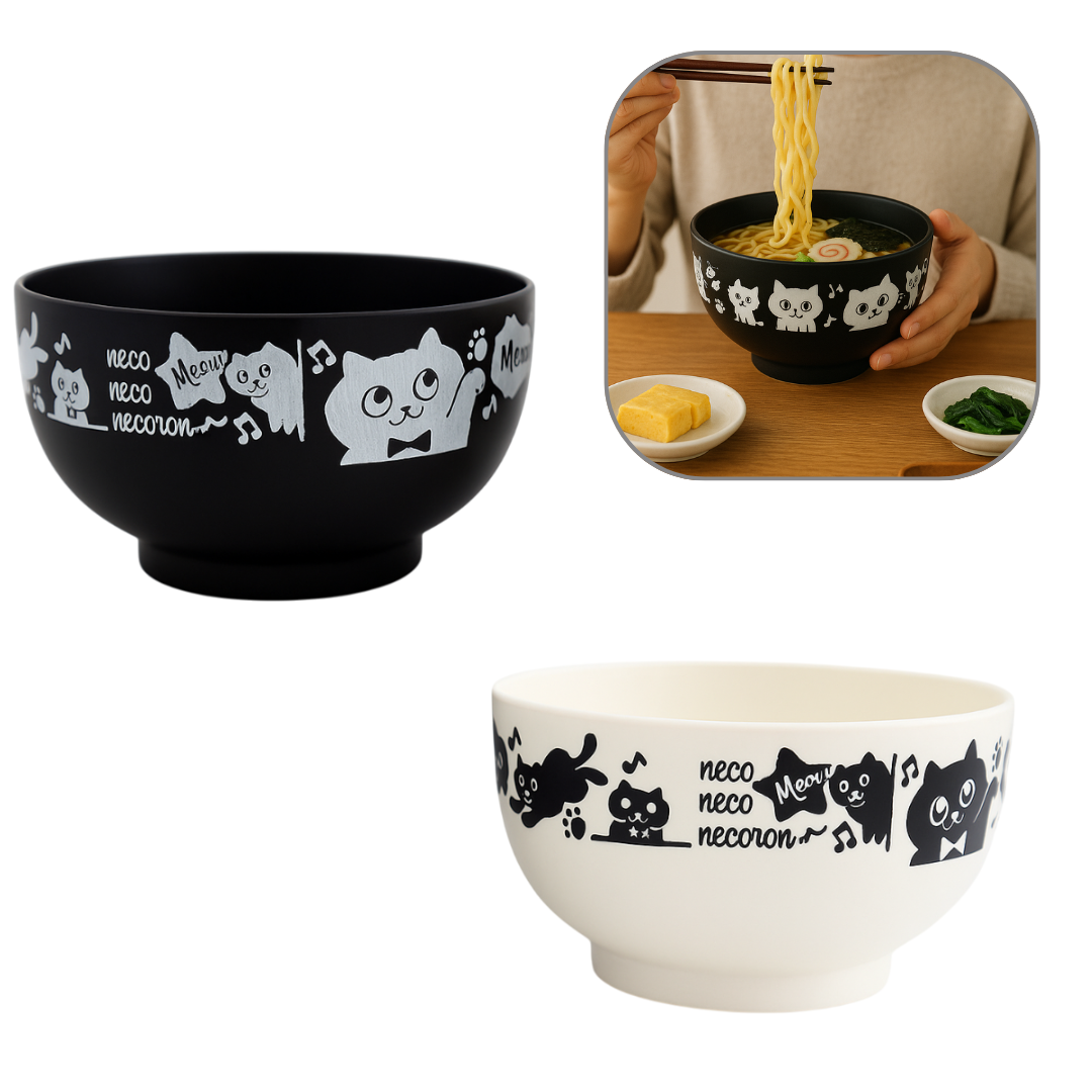 BOWL JAPONES DECORADO CON GATITOS – ESTILO UNICO