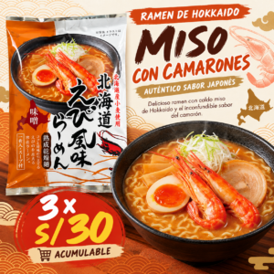 RAMEN DE HOKKAIDO - SABOR MISO CON CAMARONES