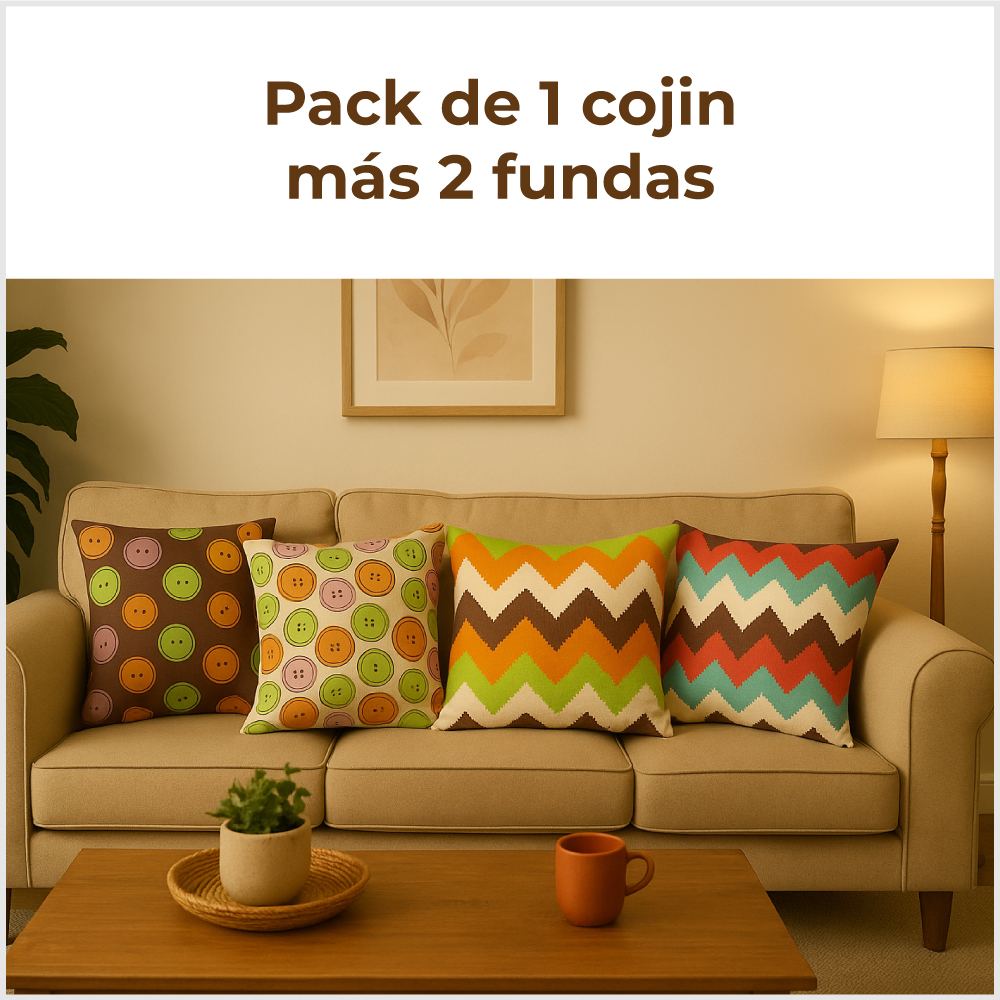 PACK DE 1 COJIN + 2 FUNDAS